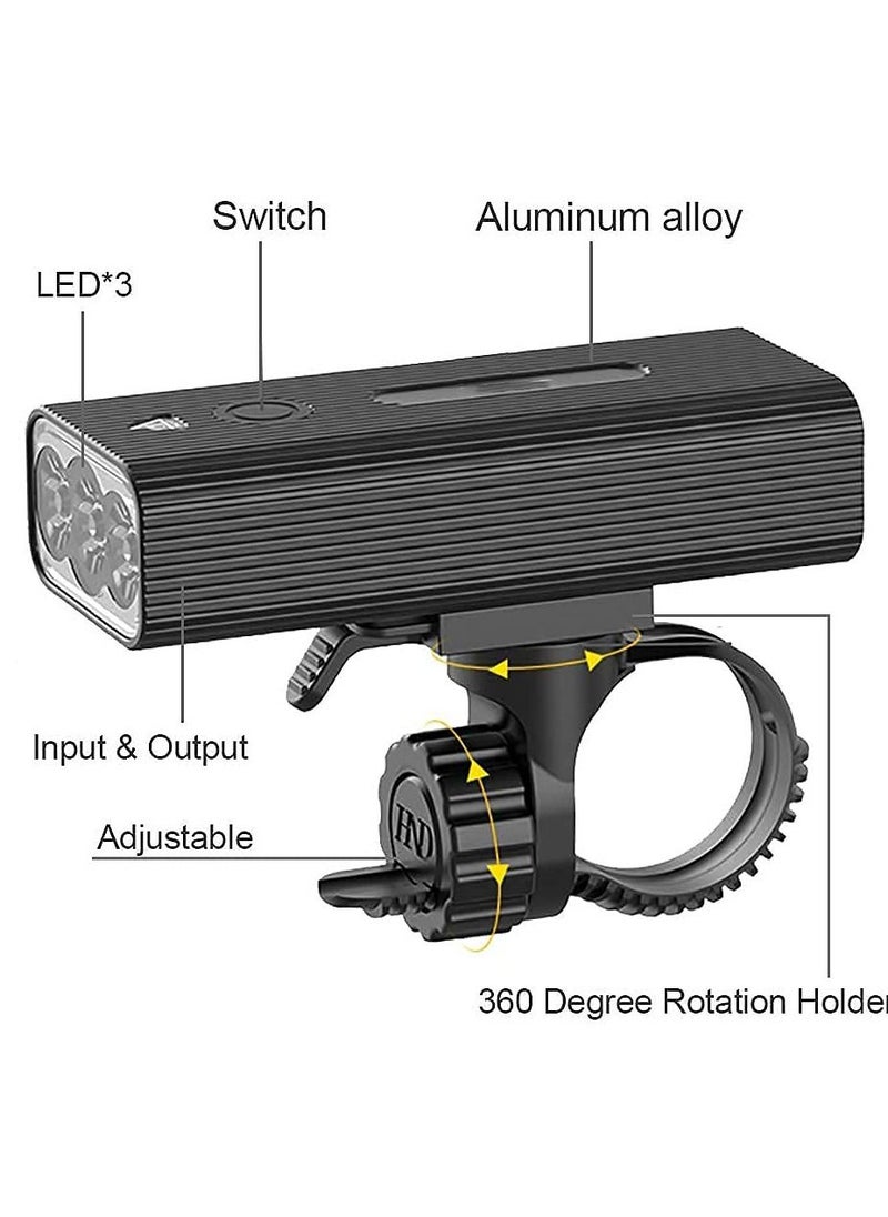 Y&D Bike Lights Front and Back, 1200 Lumens USB Rechargeable Bright 3 LED for Night Riding with Power Bank Function,IPX5 Waterproof All Bikes  - Image 2