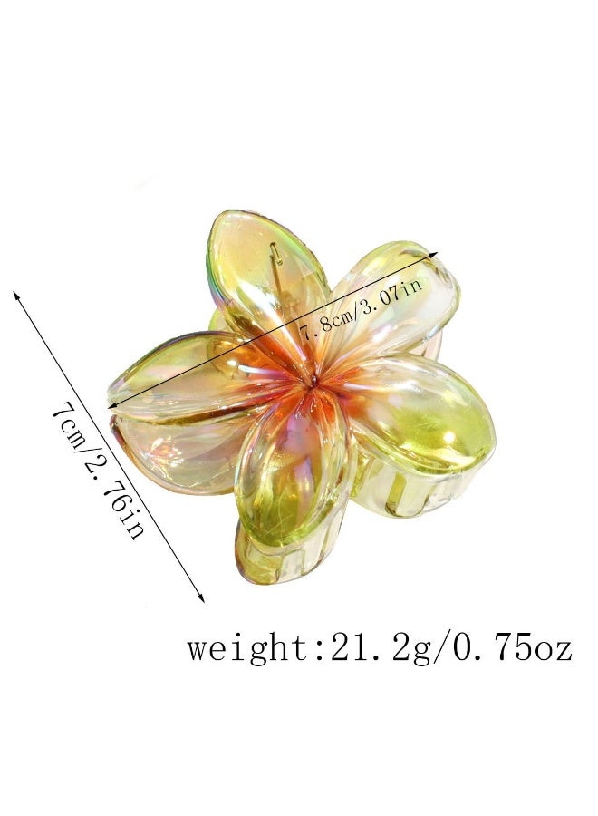 6 قطع من مشابك الشعر على شكل زهرة بلوميريا للنساء والفتيات، مشابك شعر هاواي، مشابك شعر على شكل زهرة غير قابلة للانزلاق، للشعر الكثيف الرقيق، إكسسوارات شعر لطيفة لقضاء عطلة الشاطئ في هاواي للنساء - Image 2