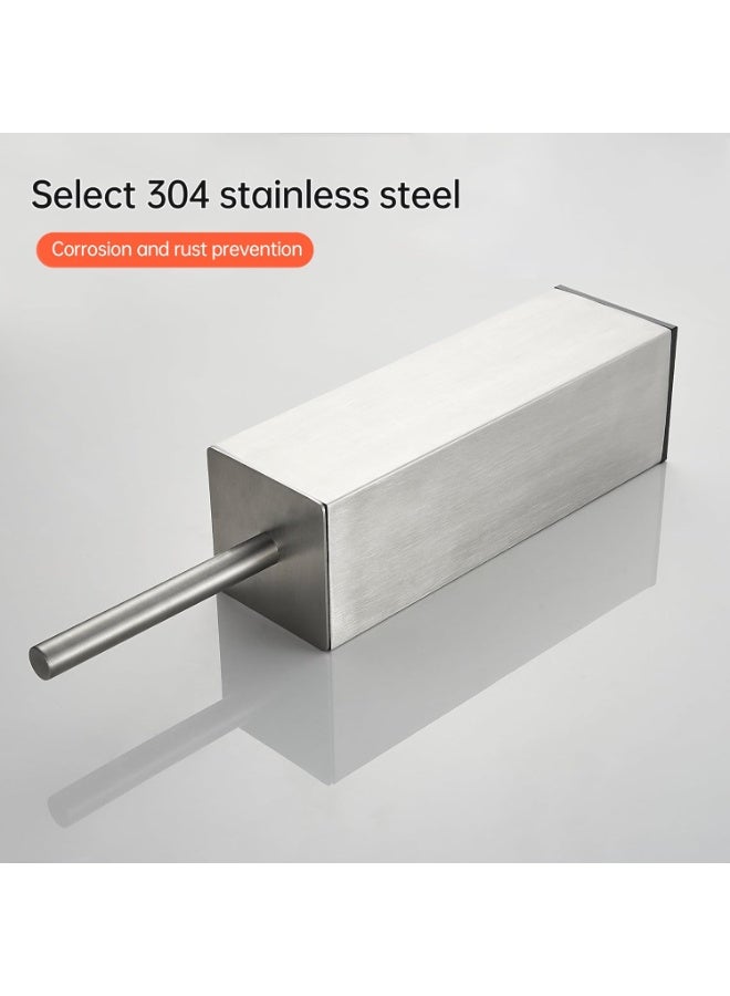 BRIMIX Toilet Brush with Holder Set Stainless Steel 304 Toilet Cleaning Brush for Bathroom Square Floor Standing Toilet Bowl Brush (Brushed Nickel) - Image 2