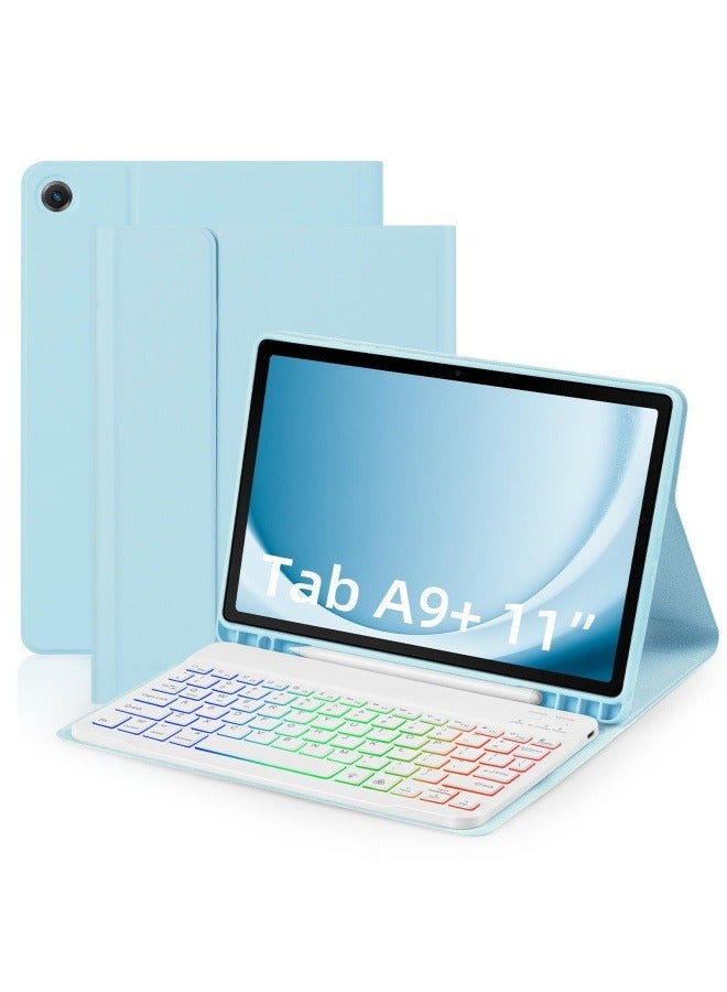 general Suitable for Samsung Tab A9 Plus 11-inch (SM-X210/216/218) Bluetooth keyboard RGB gradient backlit keyboard protective cover