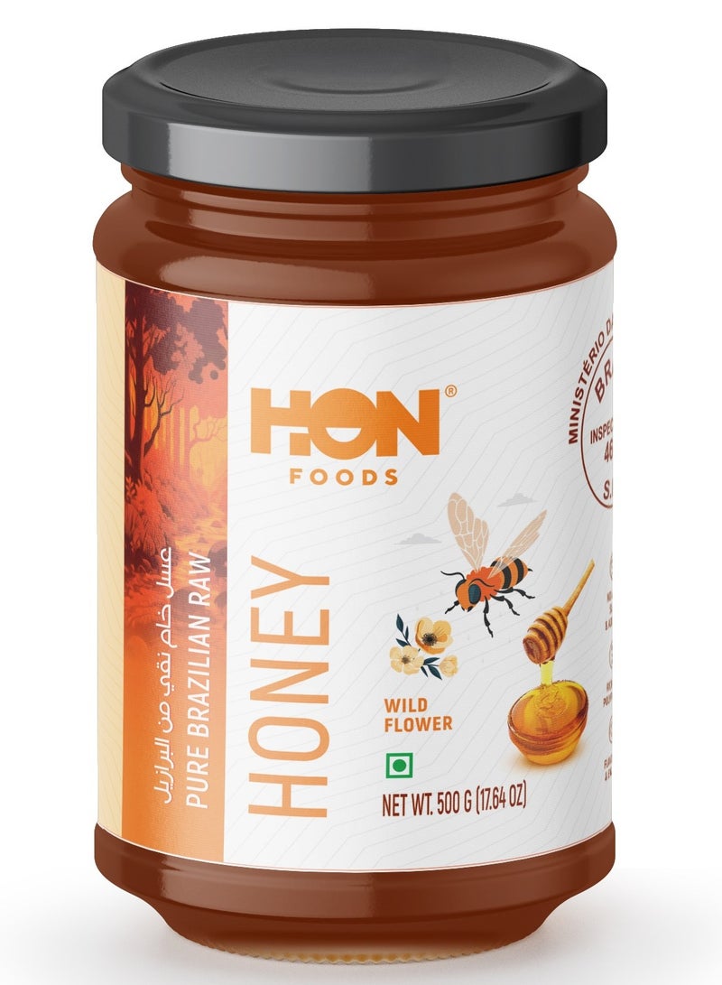 HON FOODS, Organic Pure Brazilian Raw Honey (Wild Flower), 500gm (Pack of 2) - Image 2