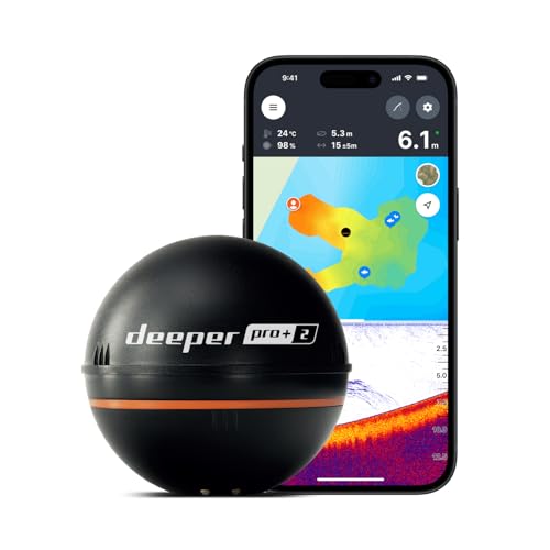 Deeper PRO+ 2 Sonar - Portable Fish Finder and Depth Finder for Kayaks, Boats and Ice Fishing with GPS Enabled | Castable Deeper Sonar with Free User Friendly App - Image 1