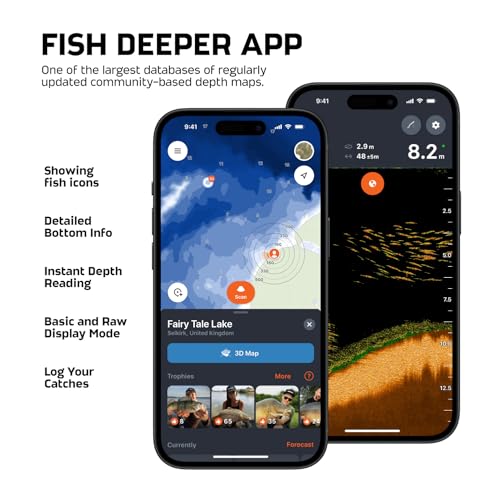 Deeper PRO+ 2 Sonar - Portable Fish Finder and Depth Finder for Kayaks, Boats and Ice Fishing with GPS Enabled | Castable Deeper Sonar with Free User Friendly App - Image 4