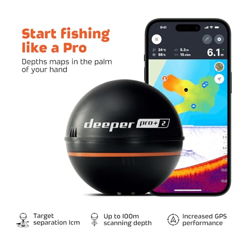 Deeper PRO+ 2 Sonar - Portable Fish Finder and Depth Finder for Kayaks, Boats and Ice Fishing with GPS Enabled | Castable Deeper Sonar with Free User Friendly App - Image 2