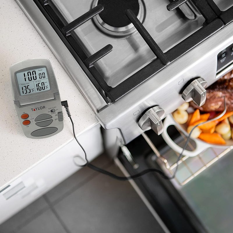 Taylor Precision Products Programmable with Timer Instant Read Wired Probe Digital, Meat, Food, Grill BBQ Cooking Kitchen Thermometer - Image 5