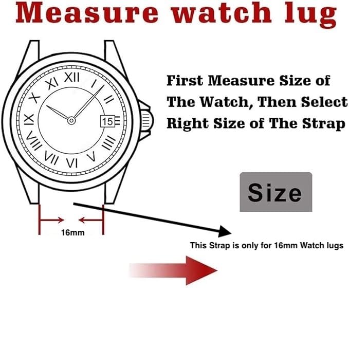 Lineon Colourful 16mm Full Padded Univarsal Vegan Leather Watch Strap For Branded Watches Compitable with (Titan, Timex, Casio, Sonata etc) Tool and Pins Include - Image 4