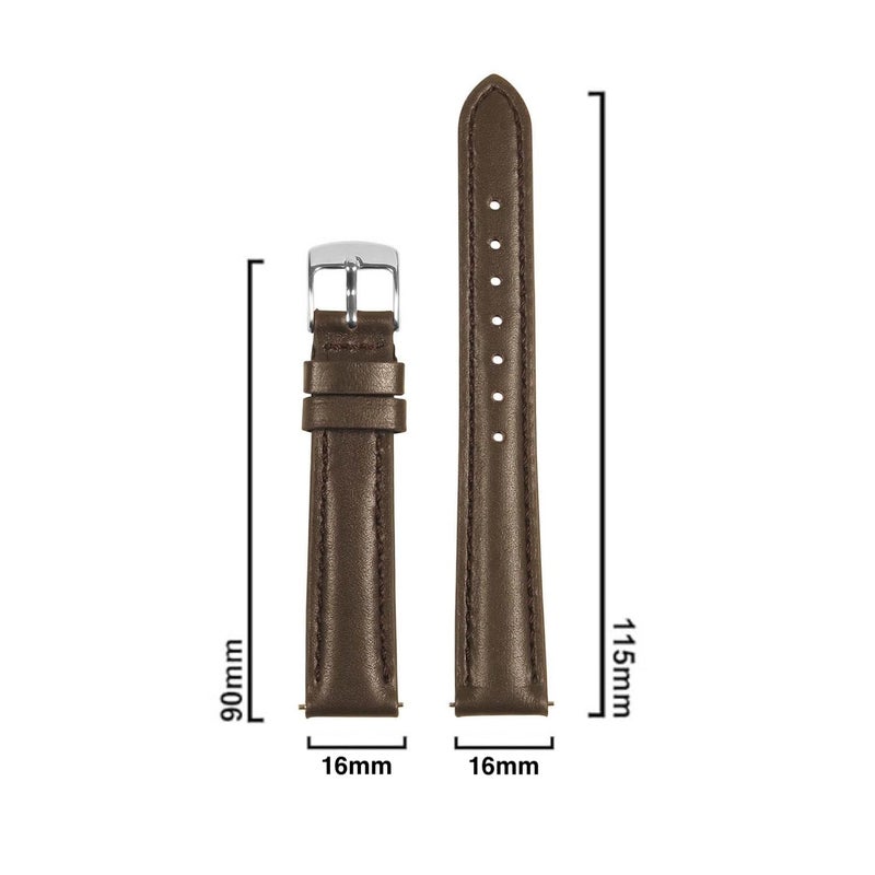Lineon Colourful 16mm Full Padded Univarsal Vegan Leather Watch Strap For Branded Watches Compitable with (Titan, Timex, Casio, Sonata etc) Tool and Pins Include - Image 2