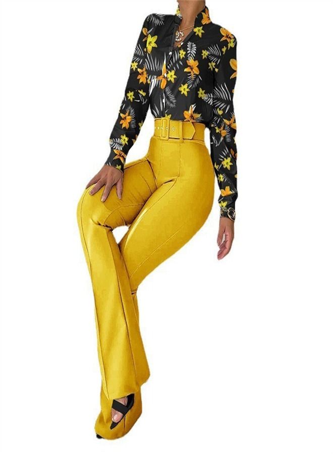 Loquat Women's Casual Printing Suit Belt Not Included Multicolour 
