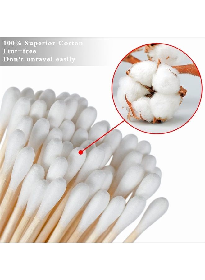 Bcowos 6" Long Cotton Swabs 200 Count - Extra Long Cotton Buds, Cotton Swabs with Wooden Sticks - Cotton Swabs for Makeup Ears Pets Care Gun Cleaning - Biodegradable Swabsticks - Image 3