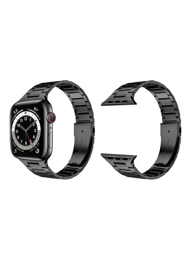 HuHa Replacement Strap Watchband For Apple Watch Series 7 41mm / 6 / SE / 5 / 4 40mm / 3 / 2 / 1 38mm Black - Image 2