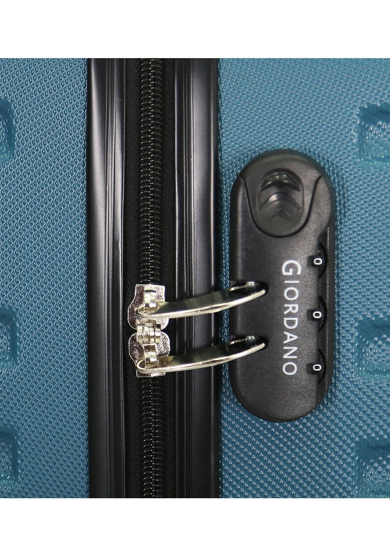 GIORDANO 3-Piece ABS Hardside Spinner Iron Rod Luggage Trolley Set With TSA Lock 20/24/28 Inch Petrolium  - Image 4