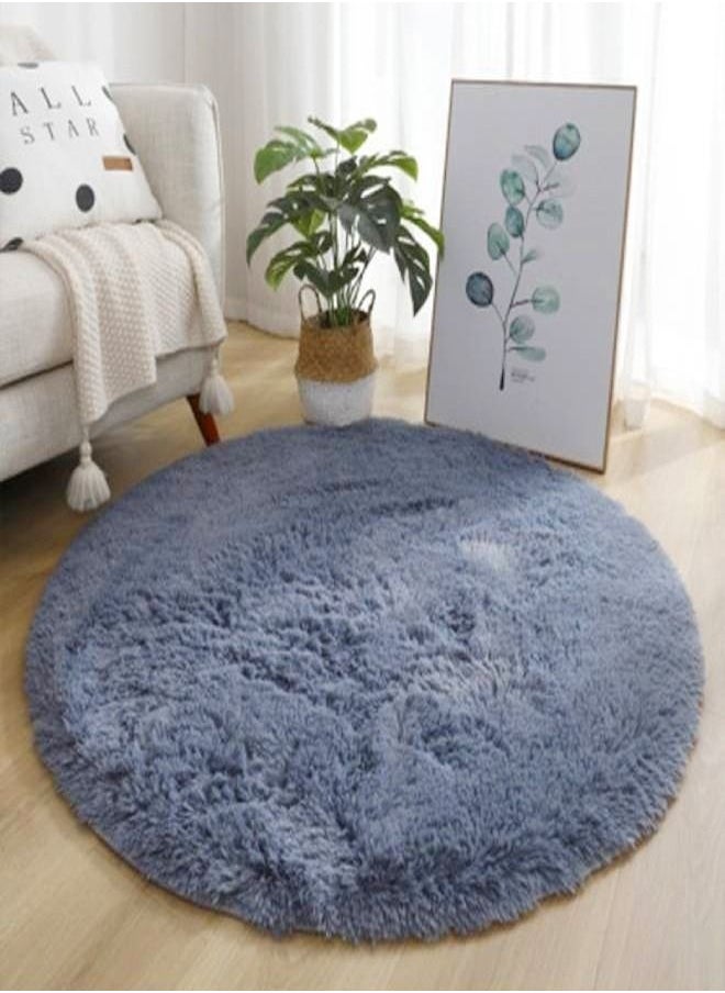 C&C Home Luxurious Super Soft Fur Living Room Non Skid Soft Microfiber Plush Bedroom Super Absorbent Rug Fluffy Warm Winter Round Mat Home Decoration Doorway kitchen Bathroom Runner Rug 100 x 100 cm  - Image 1