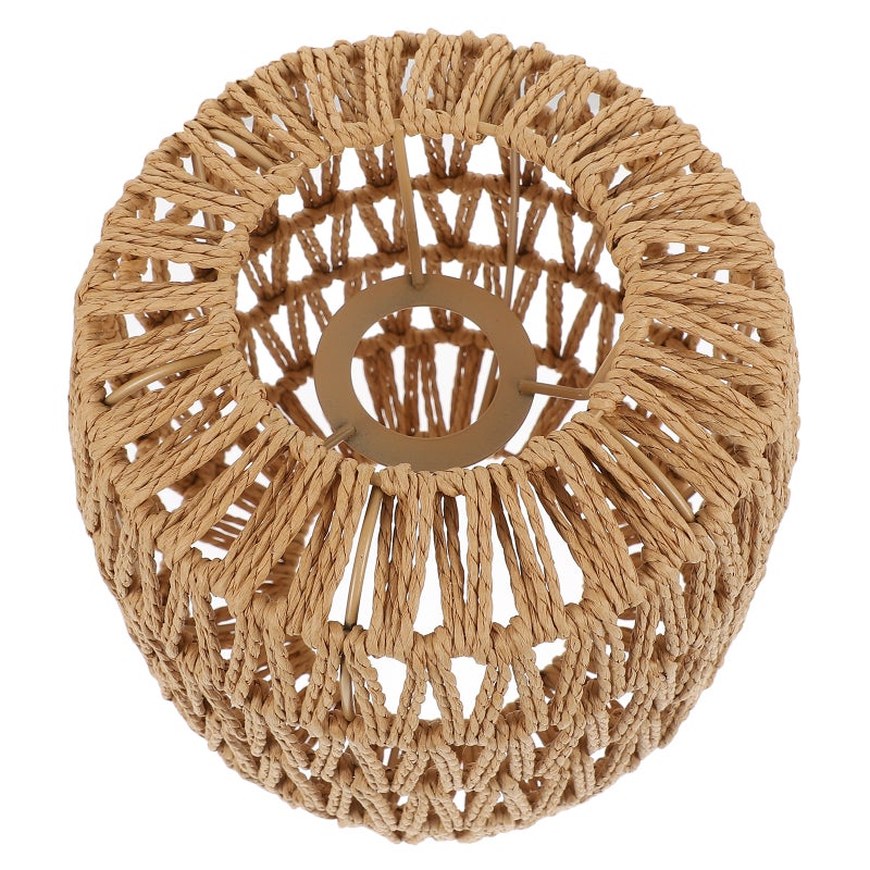 1pc Simulated Rattan Lamp Cover Handmade Woven Vintage Lampshade ( Style) - Image 1