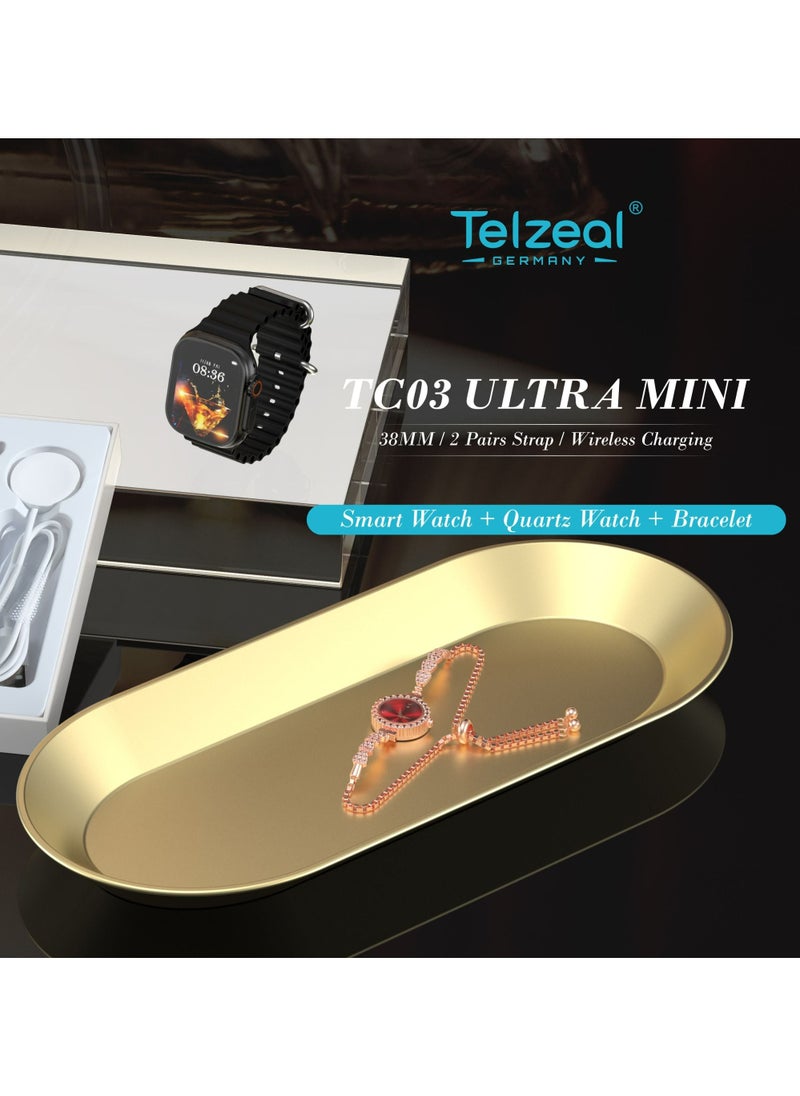 Telzeal - TC03 Ultra MINI Smart Watch with bracelets_Pink - Image 1
