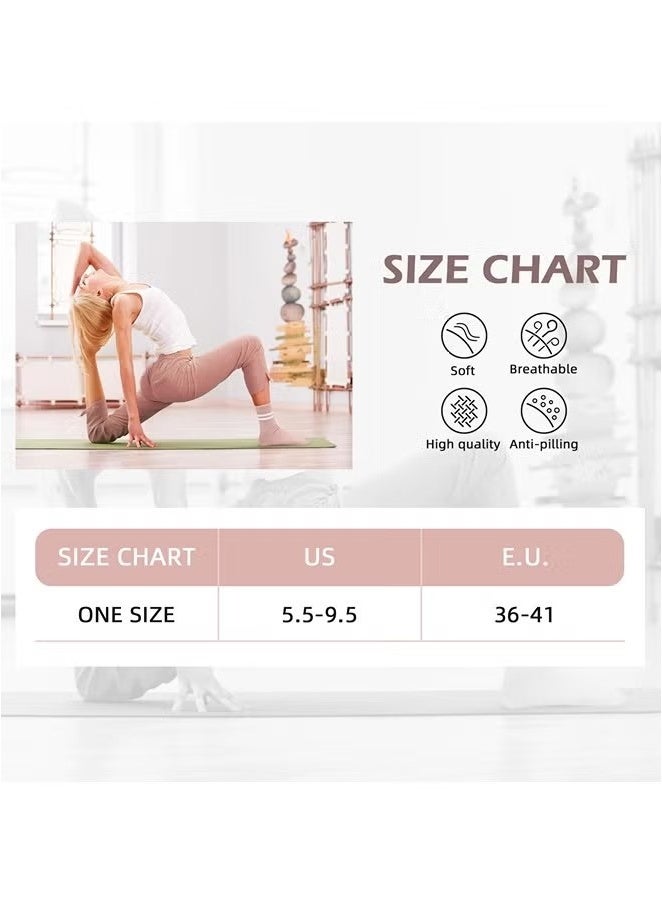 YOUGE 4 Pairs Yoga Socks For Women，Non Slip Socks Pilates Socks For Yoga,Pilates， Ballet, Dance, Workout, Hospital - Image 5