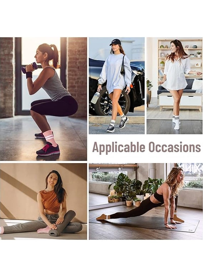 YOUGE 4 Pairs Yoga Socks For Women，Non Slip Socks Pilates Socks For Yoga,Pilates， Ballet, Dance, Workout, Hospital - Image 3