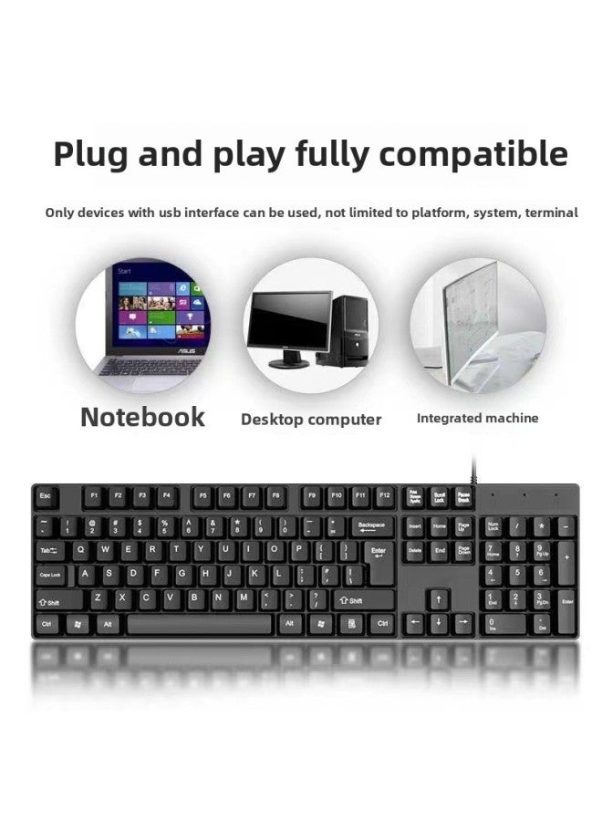 Wireless Keyboard Mouse Suit Computer Desktop Notebook Office Mute Mechanical Feel Wired Keys Qingying-Color:Upgraded Version Of Qingying Wired Black Single Keyboard Qingying Activity Price Qingying No Qingying 104 Keys
