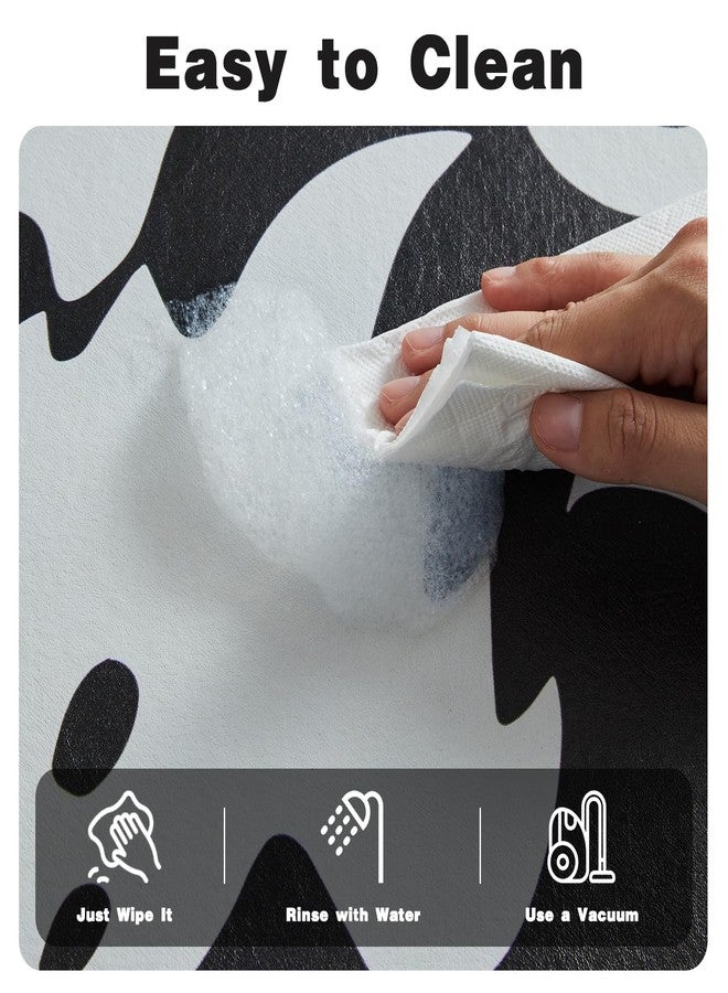 TYUU Halloween Bath Mat, Thin Halloween Bathroom Rug Non Slip Quick Dry Ghost Bath Mat Fits Under Door Thin Floor Mat Halloween Decor, 17''x30'', Ghosts Black - Image 5