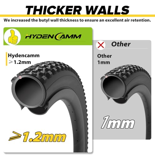 Hydencamm 2 Pack 26x4.0 Fat Bike Tube, 26x3.5/4.0 E-Bike Fat Bicycle Inner Tube AV Schrader Valve with 2 Tire Levers, 26 x 4.0 Fat Tire Bike Inner Tubes for Ebike Electric Bicycle Road Mountain - Image 5