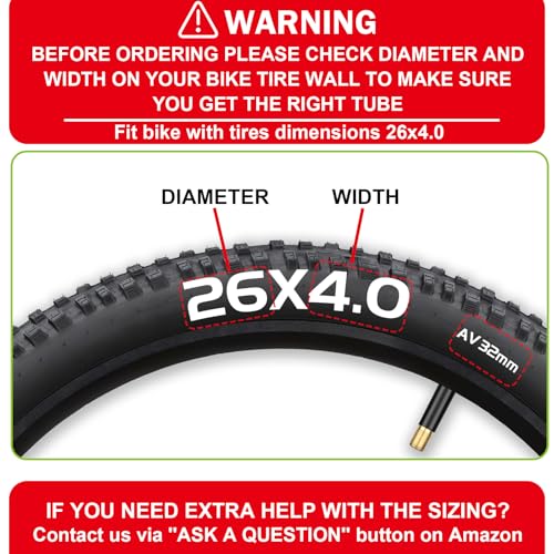 Hydencamm 2 Pack 26x4.0 Fat Bike Tube, 26x3.5/4.0 E-Bike Fat Bicycle Inner Tube AV Schrader Valve with 2 Tire Levers, 26 x 4.0 Fat Tire Bike Inner Tubes for Ebike Electric Bicycle Road Mountain - Image 2