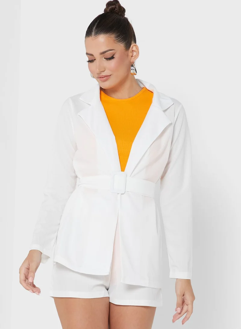 boohoo Tailored Blazer & Shorts Set