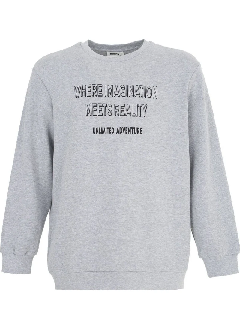 Defy'S Men's Printed Sweatshirt Grey Melange