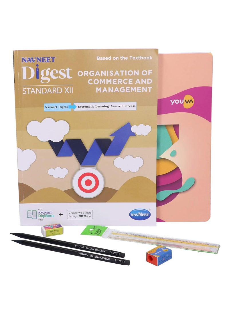 Navneet Navneet Youva Happiness Combo Organisation of Commerce Management Study Kit 1 Digest 1 Long Book 2 Pencils 1 Sharpener 1 Eraser 1 Scale 23946  - Image 1