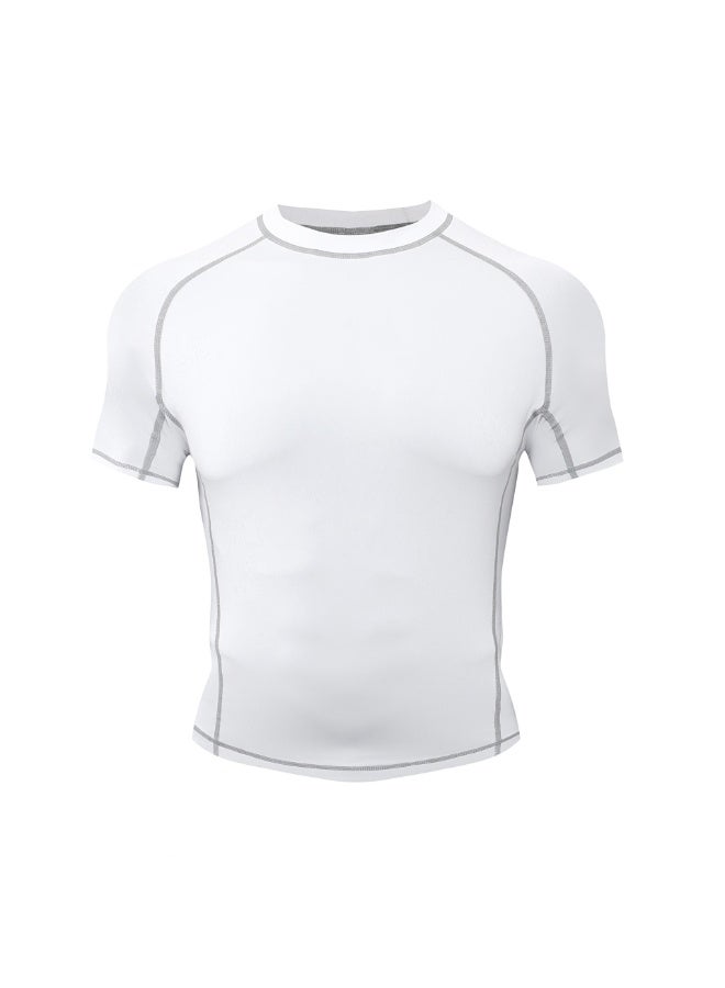 Sports T-shirt Men's Quick Drying Short Sleeved Sports T-shirt Top Gym Fitness Tight Fitting Shirt Training Running T-shirt Men' - Image 1