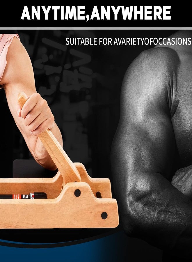 Fiwochic Portable Arm Wrestling Training Equipment Wooden Forearm Strengthener Hydraulic Arm Exerciser Adjustable Hydraulic Resistance (Levels 1–12) with Elbow Pads for Strength Training Home Gym - Image 5