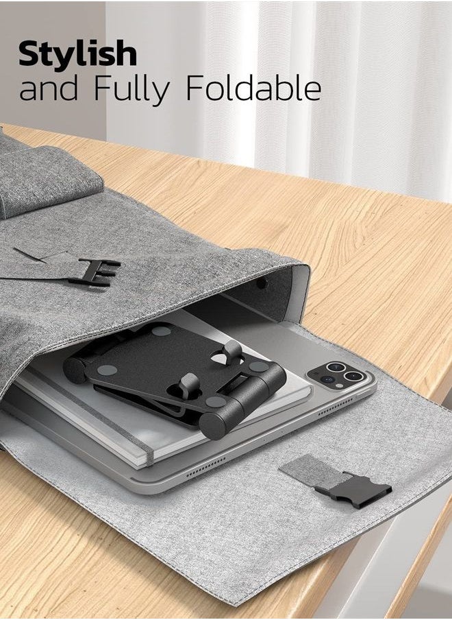 nulaxy - Dual Folding Cell Phone Stand, Fully Adjustable Foldable Desktop Phone Holder Cradle Dock Compatible with Phone 14 13 12 11 Pro Xs Xs Max Xr X 8, Nintendo Switch, All Phones - Image 1