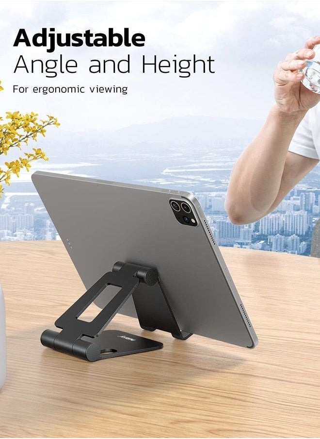 nulaxy - Dual Folding Cell Phone Stand, Fully Adjustable Foldable Desktop Phone Holder Cradle Dock Compatible with Phone 14 13 12 11 Pro Xs Xs Max Xr X 8, Nintendo Switch, All Phones - Image 1