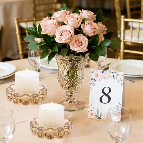 Rancco Bubble Candle Dish Glass Candle Holder Tray, Round Pillar Candlestick Plate Stand for Table Centerpieces, Modern Decorative, Home Decor, Party, Wedding, Suitable for Large Cylindrical Candles - Image 5