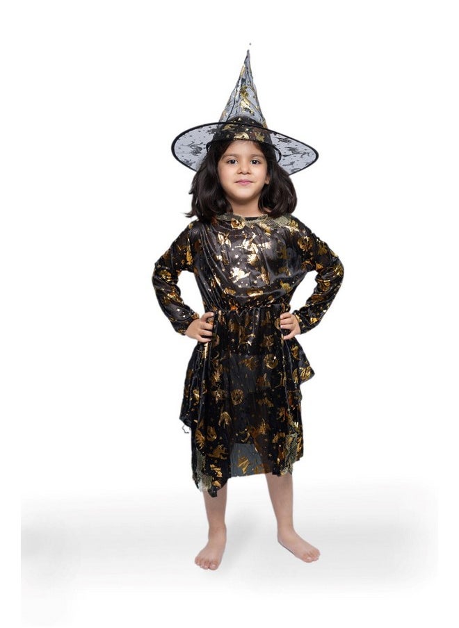 BookMyCostume BookMyCostume Starry Witch Kids Fancy Dress Costume | Halloween Theme | Imported 5-6 years  - Image 1