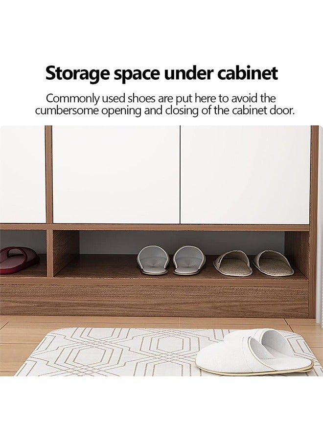 JCB CHIC Shoe Cabinet，Multi-functional Shoe Storage Rack，Shoe Storage Bench with 4 Doors and 2 Drawer，Wood Storage Cabinet for Home Entryway，Hallway，Living Room  - Image 4