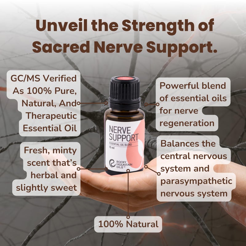 Rocky Mountain Oils Nerve Support Essential Oil Blend with 100% Pure and Natural Essential Oils - Relaxing Aromatherapy Oils for Diffuser, Massage Oil for Massage Therapy - 15ml - Image 2