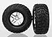 Traxxas 6874 SCT Kumho Tires PreGlued on Split Spoke Satin Chrome Black BeadlockStyle Wheels pair - Image 3