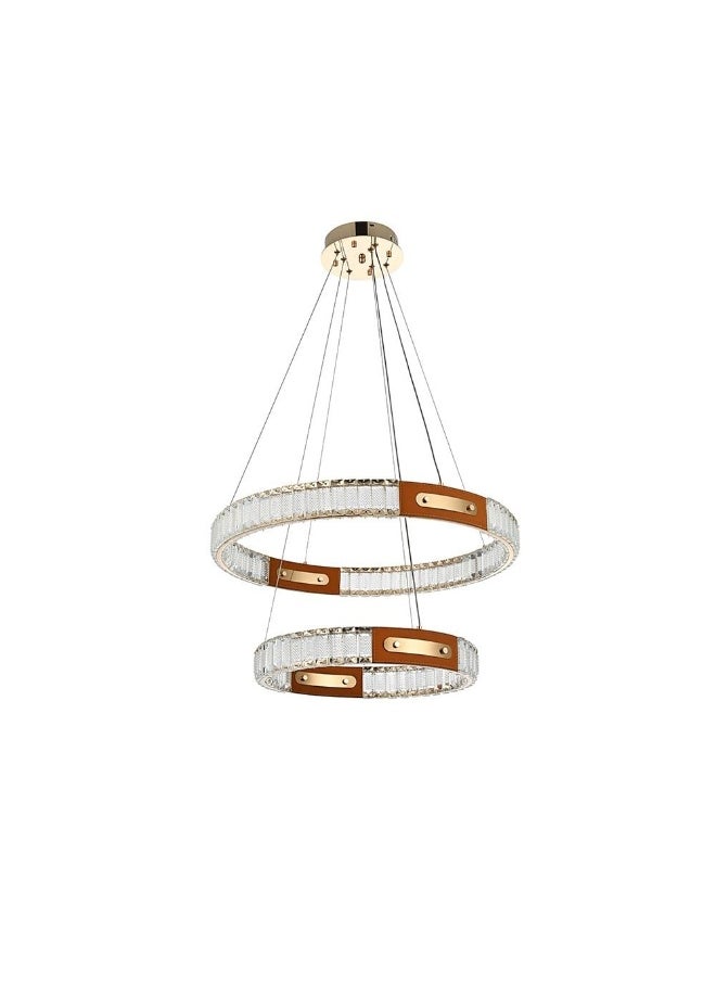 DANUBE HOME Danube Home Concetta Chandelier Crystal+Metal D60Xh100 Led Gold A3801/600+400 | Contemporary Pendant Lamps | Hanging Lanterns | Modern Design Indoor Lighting For Bedroom Dining Living Room  - Image 1