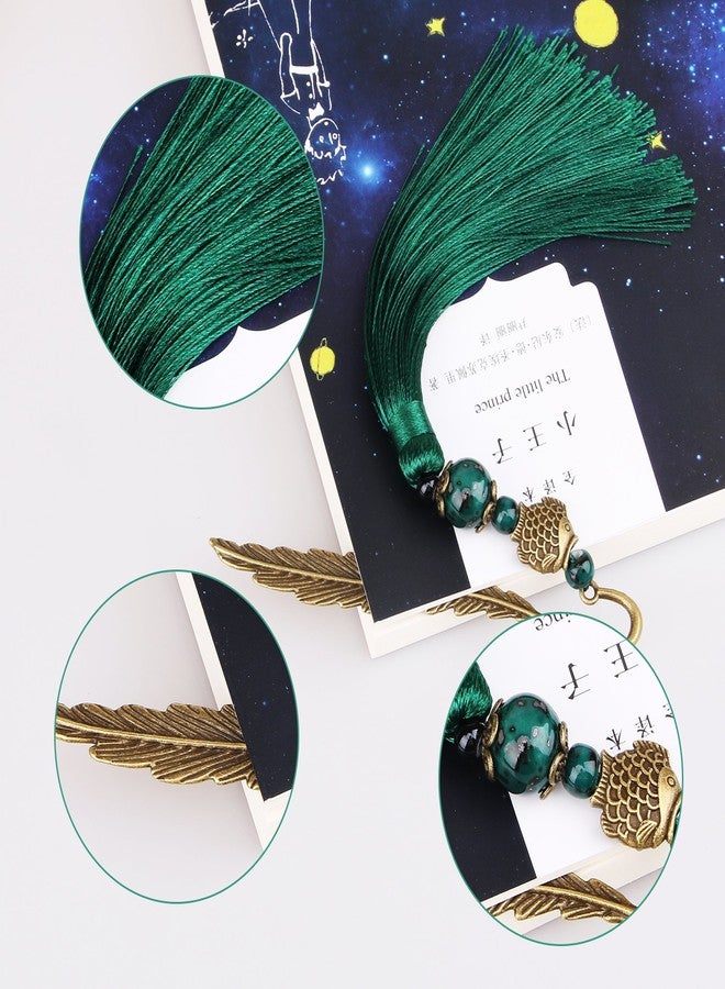GTHER Chinese Metal Bookmarks with Tassel, Vintage Bookmark Unique Classical Ancient Chinese Hairpin Bookmark with Handmade Silky Tassel for Book Lovers Unique Gift - Image 5