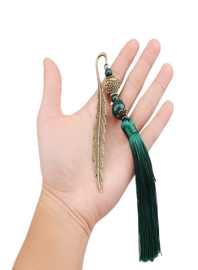 GTHER Chinese Metal Bookmarks with Tassel, Vintage Bookmark Unique Classical Ancient Chinese Hairpin Bookmark with Handmade Silky Tassel for Book Lovers Unique Gift - Image 4