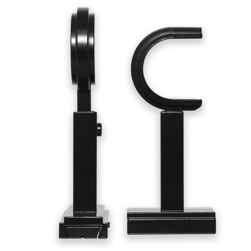 BlastHome Luxury Adjustable Curtain Rod Brackets Premium Quality Heavy Metal Replacement Accessory Signature Collection Set of Two Fits Up to 1 14 Diameter Curtain Rods Tuxedo Black Finish - Image 2
