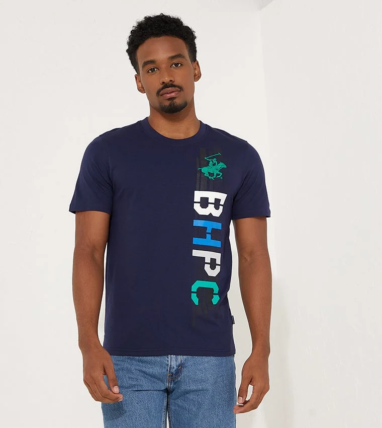 Typographic Print Crew- Neck T-shirt