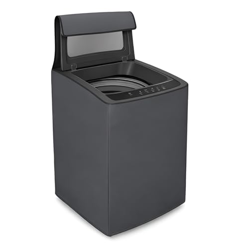 DALUCI Top Load Fully Automatic Washing Machine Cover for 6 kg, 6.5 kg, 7kg & 7.5 kg | Waterproof & Dustproof Polyester Fabric with Zipper | Protective Cover for Washing Machine (Grey, 59X59X86 CM) - Image 1