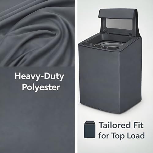 DALUCI Top Load Fully Automatic Washing Machine Cover for 6 kg, 6.5 kg, 7kg & 7.5 kg | Waterproof & Dustproof Polyester Fabric with Zipper | Protective Cover for Washing Machine (Grey, 59X59X86 CM) - Image 5