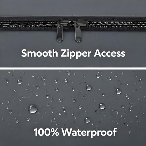 DALUCI Top Load Fully Automatic Washing Machine Cover for 6 kg, 6.5 kg, 7kg & 7.5 kg | Waterproof & Dustproof Polyester Fabric with Zipper | Protective Cover for Washing Machine (Grey, 59X59X86 CM) - Image 3