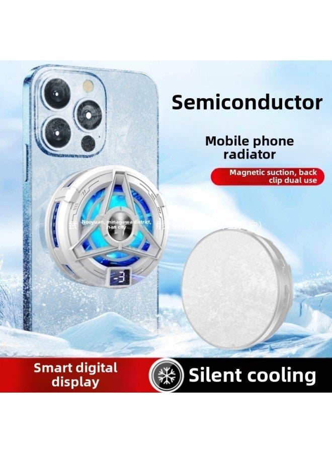 Mobile Phone Radiator Ipad Flat Magnetic Semiconductor Icing Refrigeration Back Clip For Black Shark Apple Millet Iqoo-Color:Second-speed Freezing + Dual-speed Adjustment [noble Black] Intelligent Digital Display Model|E-sports Finger Gloves  - Image 2