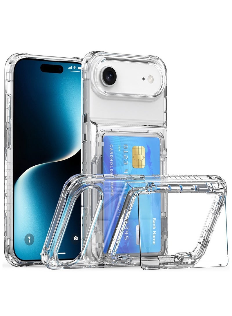 Case for iPhone 17 with 3-4 Credit Card Holder Slot Shockproof Hybrid Heavy Duty Protection Clear Phone Cover Compatible with iPhone 17 6.3 Inch 2025  - Image 1