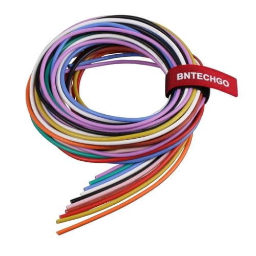 BNTECHGO 16 Gauge Silicone Wire Kit 10 Color Each 5 ft Flexible 16 AWG Stranded Tinned Copper Wire