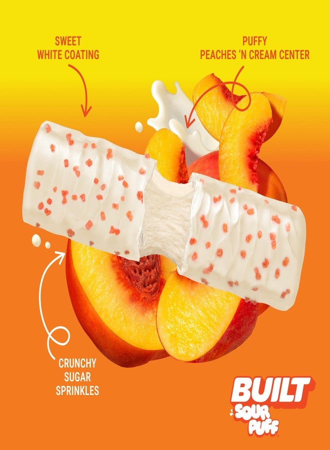 BUILT Bar Sour Puff Protein Bars - Sweet Peach Punch - 16g Protein Snack Bars with Collagen - Calorie Conscious & Gluten Free - 12 Count - Image 2