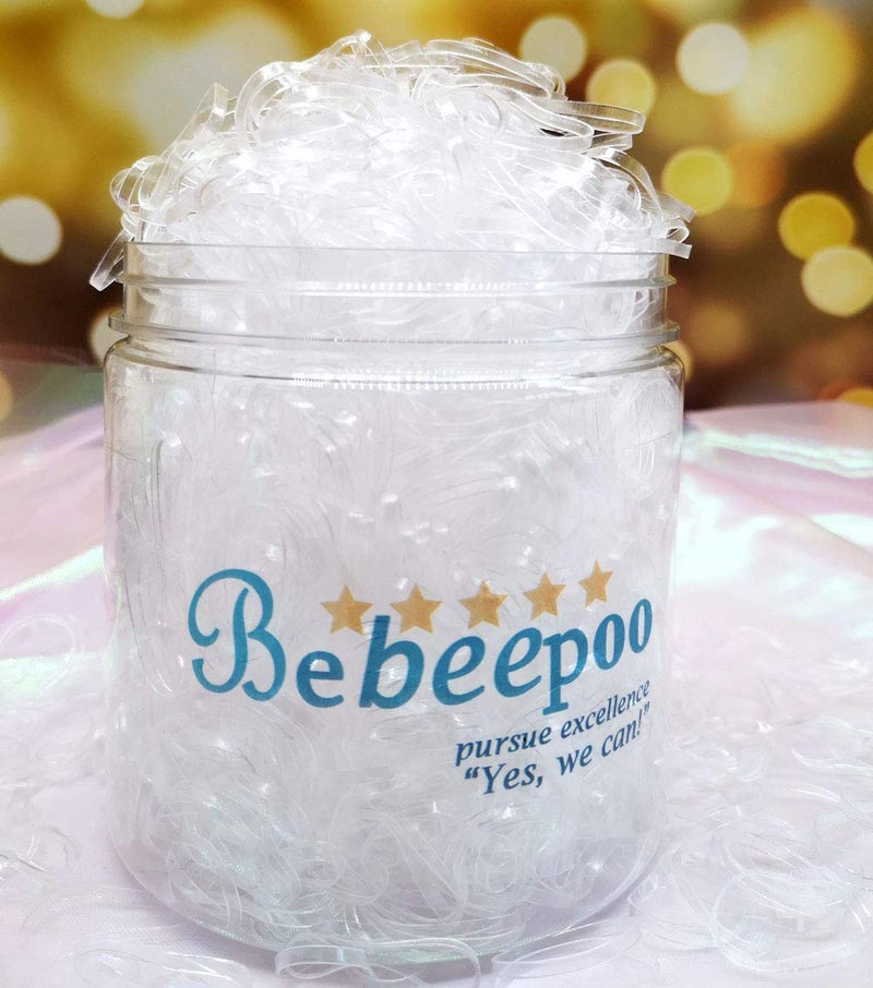 BEBEEPOO Clear Hair Elasticsï¼ŒBEBEEPOO 2500pcs Rubber Bands for Hair, Clear Mini Elastic Rubber Hair Bands, Small Hair Tties - STRONG - REUSEABLE - Image 5