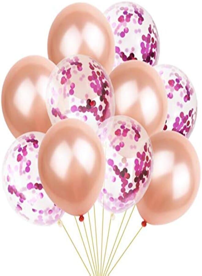 12-inch transparent latex paper balloon confetti sequin balloon birthday party decoration romantic birthday party balloon set , 2724676011174